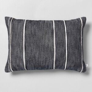 Stripe Pattern Throw Pillow Dark Gray/White/Beige - Hearth & Hand with Magnolia
